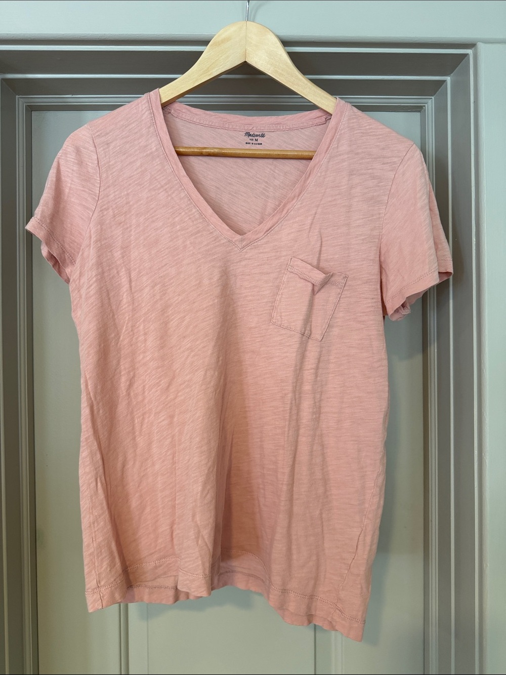 Madewell Soft V-Neck Pocket Tee - Dusty Rose
